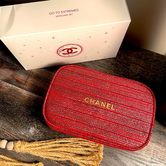 CHANEL Other - Chanel 2022 Holiday Set Go to Extremes Eye Essentials Red Bag New in Box